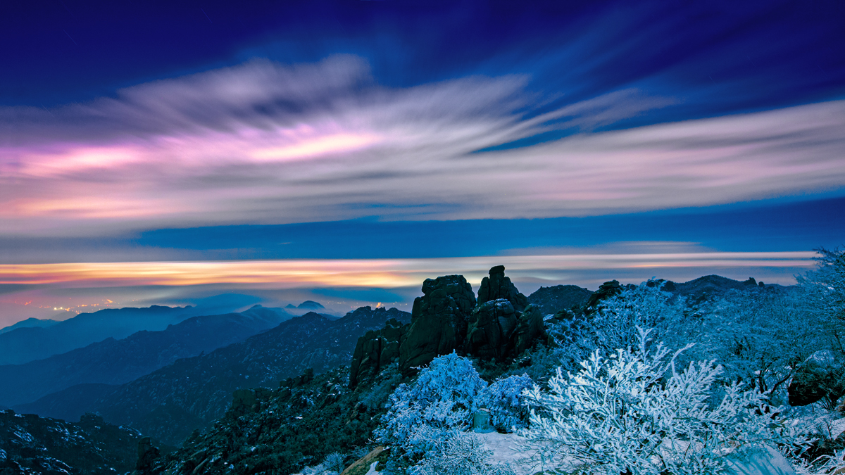 崂山云海东海仙山