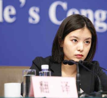 人大新闻中心美女翻译引关注 不露笑容神似赵薇
