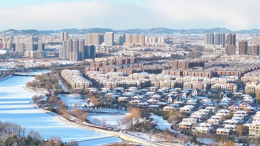 青岛平度市一场雪美了一座城