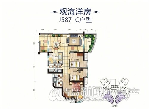 碧桂园十里金滩87㎡三室两厅两卫户型图 碧桂园十里金滩87㎡三室两厅两卫户型图