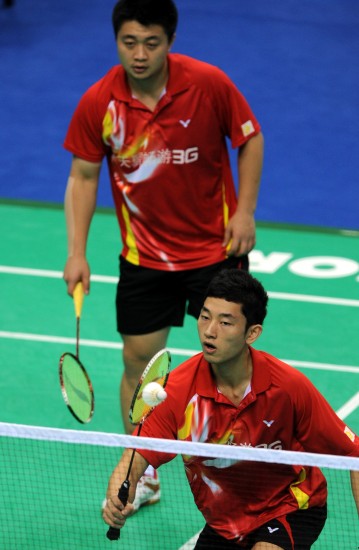 图文-羽毛球男双半决赛广东2-0湖南郑波有力使不上
